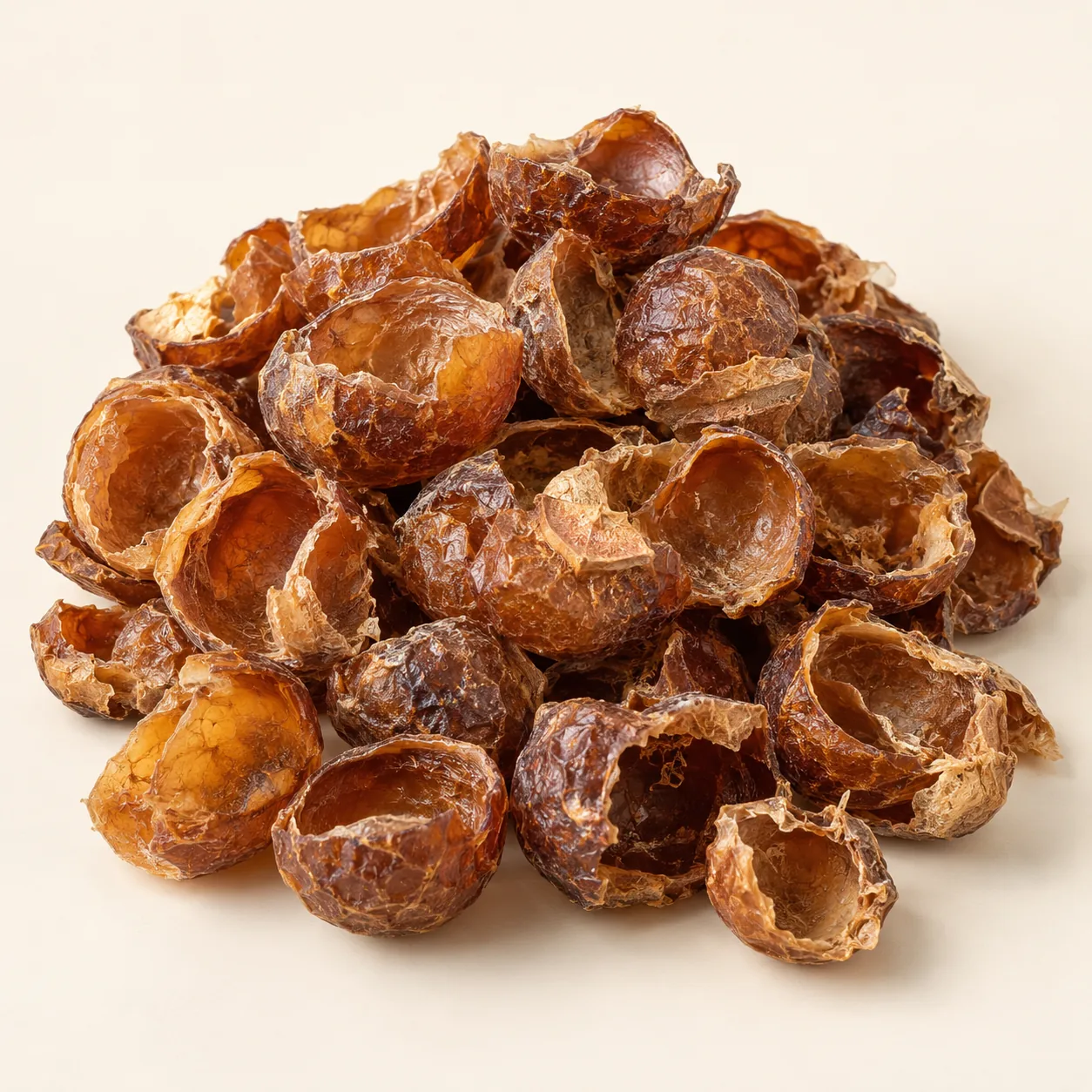 Illustrative dried soapnut shells and pericarp